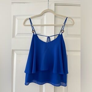 Royal Blur Beaded Tie Back Top